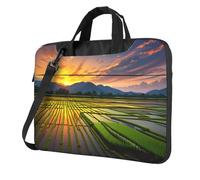 WZYWHJ Rice paddy field sun Pattern Ultra-thin portable single-shoulder laptop bag 13 inch computer accessories soft shockproof for laptops