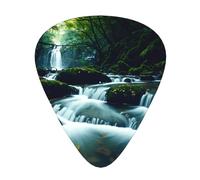 Wzywhj River In The Forest Pattern Guitar Pick Easy Grip Uke Picks For Your Bass, Ukulele, Acoustic And Electric Guitar,12 Piece