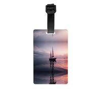 WZYWHJ Sailboat at Sunset Luggage Tag - Lightweight, Removable Wristband for Travel, Backpacks, Golf Bags