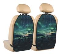 WZYWHJ Sea Under The Aurora Borealis Printed Car seat Anti Kick Storage pad 2 Pieces, Multi-Functional Storage Bag seat Protector After Installation