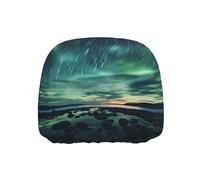 WZYWHJ Sea Under The Aurora Borealis Printed Seat Head Pillowcase Car Truck General Motors Parts Protective Cover one Pack