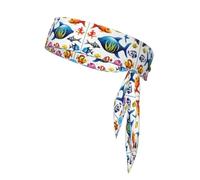WZYWHJ sea Water Animals Pattern Headbands,Sports Head Tie,Headband for Men and Women,Hair Band for Running Workout Football