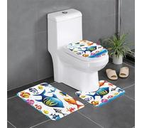 WZYWHJ sea Water Animals Printed Bathroom mat Sets of 3 Bathroom Floor Mats,Non-Slip, Durable,Does Easy to Clean Suitable for Bathroom and Toilet
