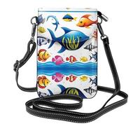 WZYWHJ sea water animals Printed Leather Crossbody Flap Phone Bag - Versatile Gift for Women Walking, Camping, Shopping, and Travel
