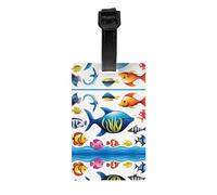 WZYWHJ sea Water Animals Prints Luggage Bag Tags, Men's and Women's Travel Privacy Protection Labels