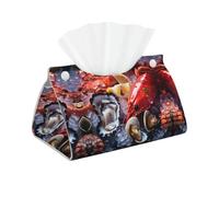 WZYWHJ Seafood close up Printing Decorative storage box with rectangular leather tissue bag and bracket base