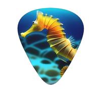 Wzywhj Seahorse Underwater Pattern Guitar Pick Easy Grip Uke Picks For Your Bass, Ukulele, Acoustic And Electric Guitar，12 Piece