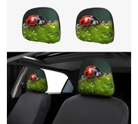 WZYWHJ seven-starred ladybird Printing 2 car pillowcases, interior decorative seat accessories, protective covers