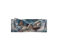 WZYWHJ Shark in the waves Printed baby bow headbands and elastic soft hair accessories for newborns and girls