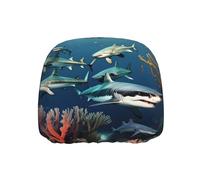WZYWHJ Sharks Under The sea Picture Seat Head Pillowcase Car Truck General Motors Parts Protective Cover one Pack