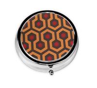 WZYWHJ Shining Overlook Pattern Circular Medicine Box Storage, Portable Travel with compartments, mini Pill Dispenser