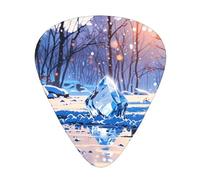Wzywhj Shining Snow Printed Guitar Picks 12 Piece, Easy Grip Uke Picks Hold In One'S Hands, Ukulele, Acoustic Or Electric Electric Guitar