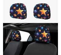 WZYWHJ Shining Stars in The Night Sky Printed Car Pillowcase 2 Pieces, seat Cover Accessories, Protective Cover Universal