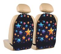 WZYWHJ Shining Stars in The Night Sky Printed Car seat Anti Kick Storage pad 2 Pieces, Multi-Functional Storage Bag seat Protector After Installation