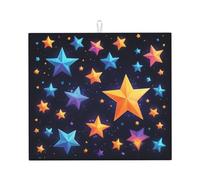 WZYWHJ Shining stars in the night sky Printed Drying Mat for Kitchen : Made of sponge Water absorbent, With lanyard for hanging 18 x 16 in