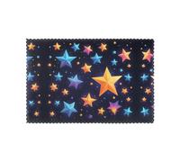 WZYWHJ Shining Stars in The Night Sky Printed Placemats for Dining Table Set of 6 Table mat 12x18 in for Party Kitchen Dining Decoration Washable Easy to Clean