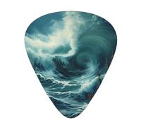 Wzywhj Ship In The Waves Printed Guitar Picks 12 Piece, Easy Grip Uke Picks Hold In One'S Hands, Ukulele, Acoustic Or Electric Electric Guitar
