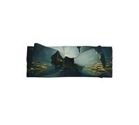 WZYWHJ Shipwreck at the bottom of the lake Printed baby bow headbands and elastic soft hair accessories for newborns and girls