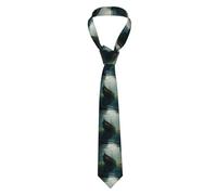 WZYWHJ Shipwreck at the bottom of the lake Printed Silk men's formal suit tie, suitable for daily use and business gatherings Necktie
