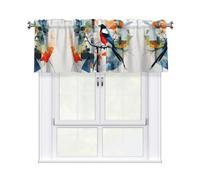 WZYWHJ Short Curtains with Valance Rod 54x18in Cute Magpie Printing Easy to Install for Kitchen, Bathroom, Laundry Room, Studio