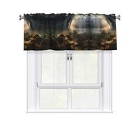 WZYWHJ Short Curtains with Valance Rod 54x18in Terrible Tornado Printed Easy to Install for Kitchen, Bathroom, Laundry Room, Studio