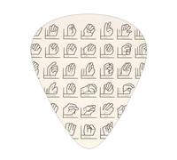 Wzywhj Sign Language Alphabet Pattern Guitar Pick Easy Grip Uke Picks For Your Bass, Ukulele, Acoustic And Electric Guitar，12 Piece