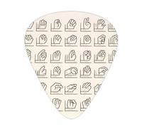 Wzywhj Sign Language Alphabet Pattern Guitar Pick Easy Grip Uke Picks For Your Bass, Ukulele, Acoustic And Electric Guitar,12 Piece