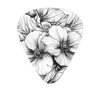 Wzywhj Sketch Flowers Printed Guitar Picks 12 Piece, Easy Grip Uke Picks Hold In One'S Hands, Ukulele, Acoustic Or Electric Electric Guitar