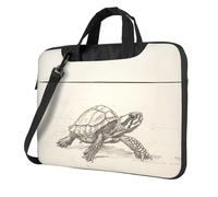 WZYWHJ Sketch of little turtle Printed Laptop Bag - with Soft Interior, Multiple Pockets - Ideal for Men, Travel and Business, Black, 15.6 inch