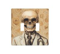 WZYWHJ Skull Experiment Doctor Printed Decorative Wall Plate 4.5x4.5 Inches Durable and Stylish for Residential and Commercial Areas