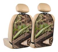 WZYWHJ Sleeping Mantis Printed Car seat Anti Kick Storage pad 2 Pieces, Multi-Functional Storage Bag seat Protector After Installation