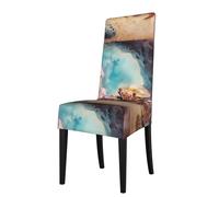 WZYWHJ Small Crab Under The Rocks Printed Detachable Chair Cover Quick Installation and Easy Maintenance Suitable for Square Chair Backs