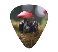 Wzywhj Small Mushrooms On The Camera Printed Guitar Picks 12 Piece, Easy Grip Uke Picks Hold In One'S Hands, Ukulele, Acoustic Or Electric Electric Guitar