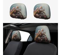 WZYWHJ Small Mushrooms on The Soil Printed Car Pillowcase 2 Pieces, seat Cover Accessories, Protective Cover Universal