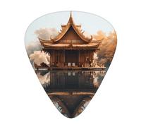 Wzywhj Small Pavilion On The Lake Printed Guitar Picks 12 Piece, Easy Grip Uke Picks Hold In One'S Hands, Ukulele, Acoustic Or Electric Electric Guitar