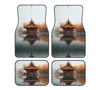 WZYWHJ Small pavilion on the lake Printing Quality Car Floor Mats Set of 4 - Durable Polyester, Easy to Clean, Anti-Slip Bottom
