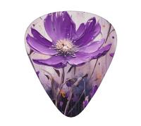 Wzywhj Small Purple Wildflowers Printed Guitar Picks 12 Piece, Easy Grip Uke Picks Hold In One'S Hands, Ukulele, Acoustic Or Electric Electric Guitar
