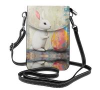 WZYWHJ Small rabbit eggs under graffiti wall Printed Leather Crossbody Flap Phone Bag - Versatile Gift for Women Walking, Camping, Shopping, and Travel