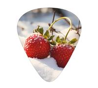 Wzywhj Small Strawberries On The Snow Printed Guitar Picks 12 Piece, Easy Grip Uke Picks Hold In One'S Hands, Ukulele, Acoustic Or Electric Electric Guitar