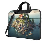 WZYWHJ Small town on the island Printing Ultra-thin portable single-shoulder laptop bag 13 inch computer accessories soft shockproof for laptops