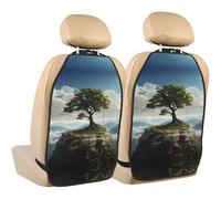 WZYWHJ Small Tree on The Mountain Printed Car seat Anti Kick Storage pad 2 Pieces, Multi-Functional Storage Bag seat Protector After Installation