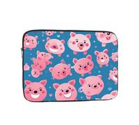WZYWHJ Smile Pink Pig Prints Shockproof Portable Laptop Sleeve Case 15 inch for Men and Women Business Travel, School, Office Daily Use