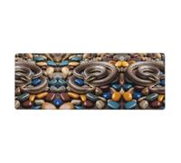 WZYWHJ Snake on colored stones Picture Extra large rubber keyboard pad, thickened anti slip Office desk cushion