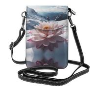 WZYWHJ Snow lotus on the snow mountain Printed Leather Crossbody Flap Phone Bag - Versatile Gift for Women Walking, Camping, Shopping, and Travel