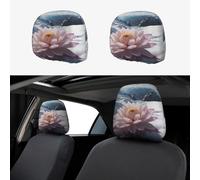 WZYWHJ Snow lotus on the snow mountain Printing 2 car pillowcases, interior decorative seat accessories, protective covers