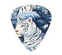 Wzywhj Snow White Tiger Printing Guitar Plectrum Easy Grip Uke Picks Holdingï¼Œ Ukulele, Acoustic And Electric Guitarï¼Œ12 Piece