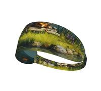 WZYWHJ Soft and Absorbent Headband for Red Basketball Workout - Ideal Hair Accessory for Yoga, Running, and More! Little Tiger in The Pavilion Printed