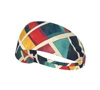 WZYWHJ Soft and Absorbent Headband for Red Basketball Workout - Ideal Hair Accessory for Yoga, Running, and More! Retro Color Grille Picture