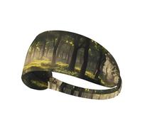 WZYWHJ Soft and Absorbent Headband for Red Basketball Workout - Ideal Hair Accessory for Yoga, Running, and More! Primeval forest Picture