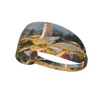 WZYWHJ Soft and Absorbent Headband for Red Basketball Workout - Ideal Hair Accessory for Yoga, Running, and More! Mushrooms on The Hillside Printed